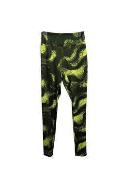 Gymshark Green Yellow Print Leggings Womens Small High Rise Athletic